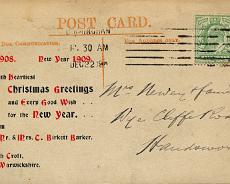 171024_0003 Lapworth Croft 1908 - Christmas and New Year card from the Birkett Barker Family