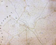 Tithe map Lowsonford - high contrast Part of the 1847 Rowington Tithe Map showing the central part of Lowsonford village. A complete transcription of the Tithe Apportionment book, showing the field...