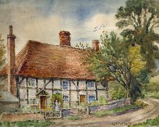 Foxbrook J Williams Watercolour of Foxbrook Cottage, signed WH Perks
