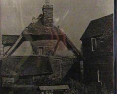 1042B-5 A pre-WWII newspaper photo (probably the Birmingham Post) of the old cottages and well in The Alley (now The Avenue) on the site now rebuilt as Croft Cottages