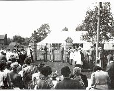 RVH001 Inauguration ceremony for Village Hall gates in 1948