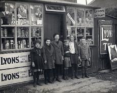 Case Lane Shop The old shop at Five Ways, next to the Case is Altered. Photo from c1938 L-R: Joyce Bate; Lucy and Margaret Hoyle; John, Joan and Doug Harrison