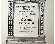 image00005 Souvenir Programme from opening of rebuilt Memorial Theatre on 23rd April 1932