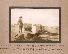 AG Hanson - Palestine 1917 - Battle casualties Captured gun a few hours after the charge by the Warwickshire Yeomanry at Huj, November 1917