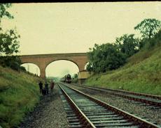 S5514 Water tank for Rowington troughs and footbridge for path between Rowington and Lowsonford, demolished to make way for M40