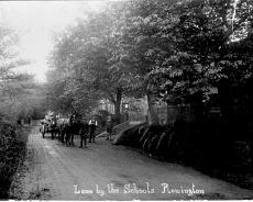 1102k-1 Old photograph taken on front of Rowington School
