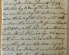 DSC00948a Extract from the land valuer's notebook recording dealings with Robert LeBlanc who owned land in Rowington and was playing hard to get in spite of being a...