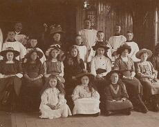 LHG03_0054 St Chad's Choir, pre WW1. Miss Burden in centre of back row, ran a private school at 181 Station Lane