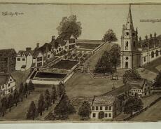 Honiley Old Hall c18th drawing of Honiley Old Hall and Church. The old hall was demolished c1820 and a replacement built 300 yards away by HL Wade in 1914. The two c17th service...