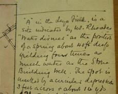 IMG_2182 Detail from Estate Maps from the Claverdon Leys and Pinley estates of EG Wheler-Galton in early 1900s. Refers to the position indicated by Mr Rhodes the Water...