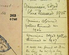 IMG_2183 Detail from Estate Maps from the Claverdon Leys and Pinley estates of EG Wheler-Galton in early 1900s. Refers to accidental discovery of a well in 1910