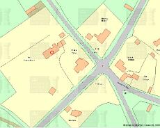 Dragon House Map of Pinley Crossroads showing location of Dragon Inn (now rebuilt as Dragon House)