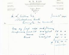 SHDoc7 Invoice for oak flooring Shakespeare Hall 1940