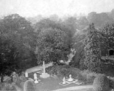 Tower view View from St Laurence Church tower towards war memorial and vicarage