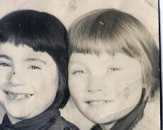 Fisher17 Christine Beasley (left ) and Susan Bennett (Mary Taylor’s sisters) at Rowington school