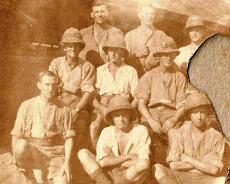 AG Hanson - Palestine 1917 - Warwickshire Yeomanry (cropped) Anthony Hanson and a group of friends in Palestine 1917