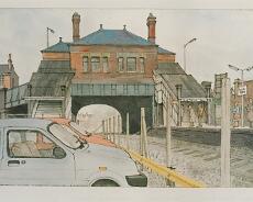 ALockwood_0002 Acocks Green Station Jan 1988. Original painting by Arthur Lockwood
