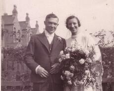 26 Harry and Florence Sweetman Mr Harry Sweetman and Mrs Florence Sweetman after their wedding in Tyseley February 7th 1935