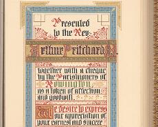 SCAN0116 Illuminated testimonial presented to Rev Pritchard on his retirement in 1931.