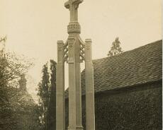 20131119-2 Lapworth War Memorial c1920. Note the differences with the present memorial. It was struck by lightning in 1938 and only partially restored.
